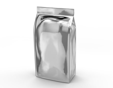 Silver Coffee Bean Bag Mockup