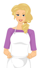 Girl Cooking White Apron