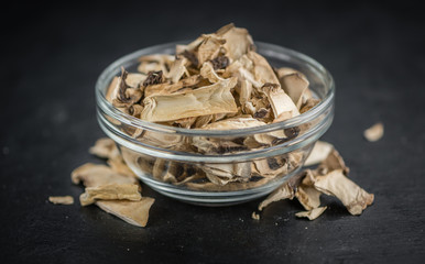 Portion of Dried white Mushrooms