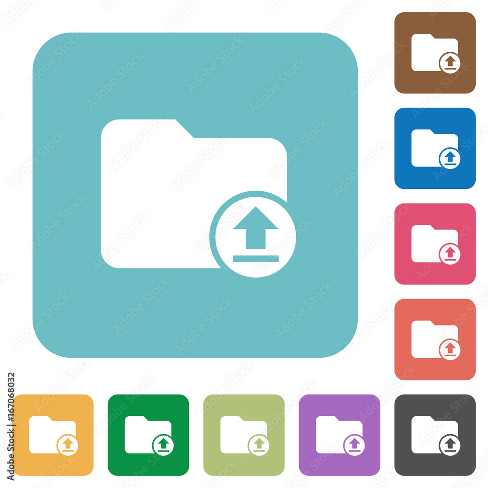 Poster upload directory rounded square flat icons