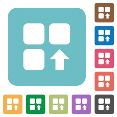 Move up component rounded square flat icons