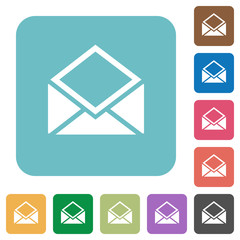 Open mail rounded square flat icons