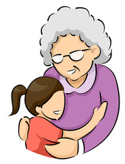 Senior Girl Grandmother Kid Girl