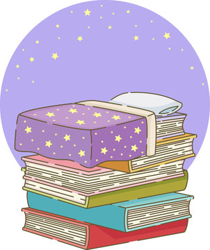 recommend clip art: Whimsical Books Stack Bed