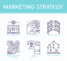Marketing strategy illustration icons