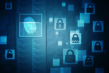 
Fingerprint Scanning Technology Concept 2d Illustration