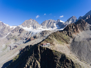 Refuge Marinelli Bombardieri - Italian Alps, aerial photo