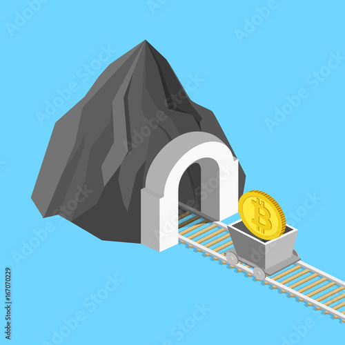 Metaphor For Bitcoin Mining Isometric Vector Stockfotos Und - 