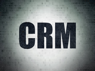 Finance concept: CRM on Digital Data Paper background