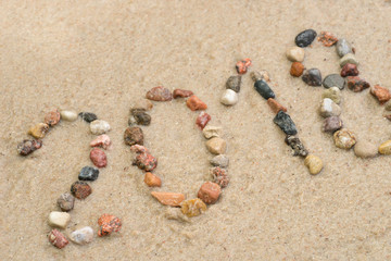 pebble 2018 on sand selective focus