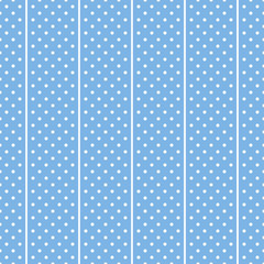 White and blue polka dots fabric background