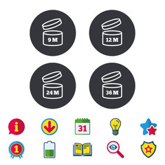 After opening use icons. Expiration date product.