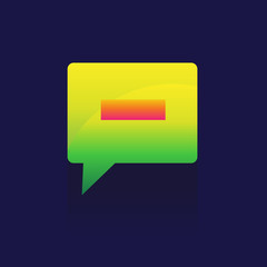 icon Illustration of a tooltip with a cross. on blue background. logo. symbol