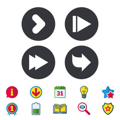 Arrow icons. Next navigation signs symbols.