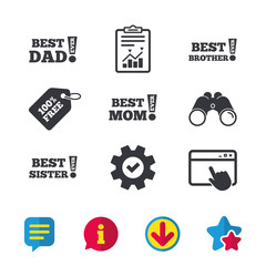 Best mom and dad, brother, sister icons.