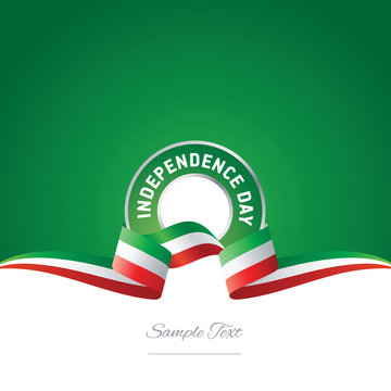 Mexico Independence Day ribbon logo icon