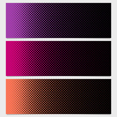 Halftone dot pattern horizontal banner - vector graphic from circles in varying sizes