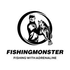Fototapeta premium fishing monster Illustration Logo Vector