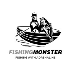 fishing monster Illustration Logo Vector