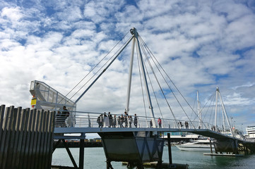 Wynyard Crossing bridge in Viaduct Harbour Auckland