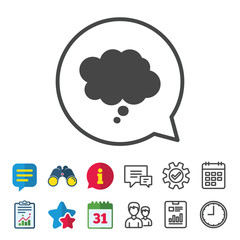 Comic speech bubble sign icon. Chat think symbol.
