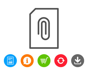 Attach Document line icon. File sign.