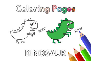Cartoon Dinosaur Coloring Book