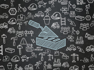 Building construction concept: Brick Wall on School board background