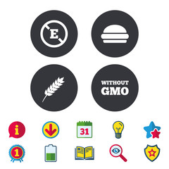 Food additive icon. Hamburger fast food sign.