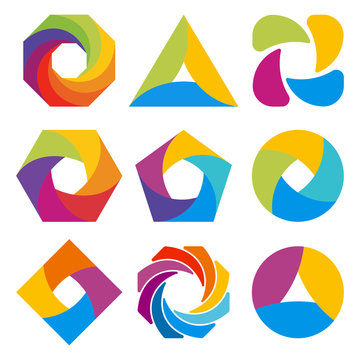 Abstract logo shape design. Vector illustrations.