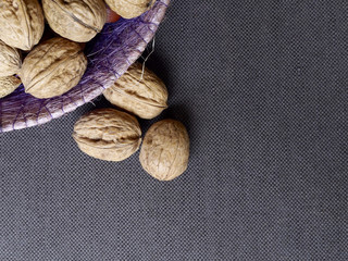 Walnuts group with space for text