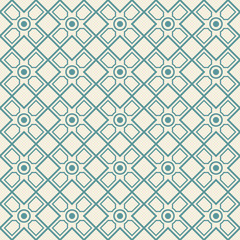 Vector retro geometric seamless pattern. Green vintage background