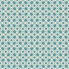 Vector retro geometric seamless pattern. Green vintage background