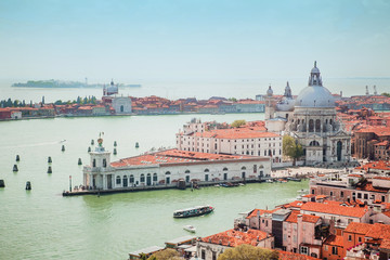 Naklejka na ściany i meble Venice, Italy. View of the Grand Canal and the Cathedral of Santa Maria della Salute