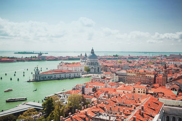 Fototapeta premium Venice, Italy. View of the Grand Canal and the Cathedral of Santa Maria della Salute