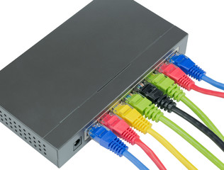 network cables connected to router