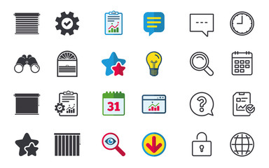 Louvers icons. Plisse, vertical and rolls.