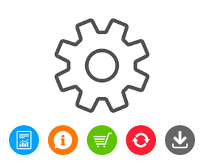 Cogwheel line icon. Service sign.