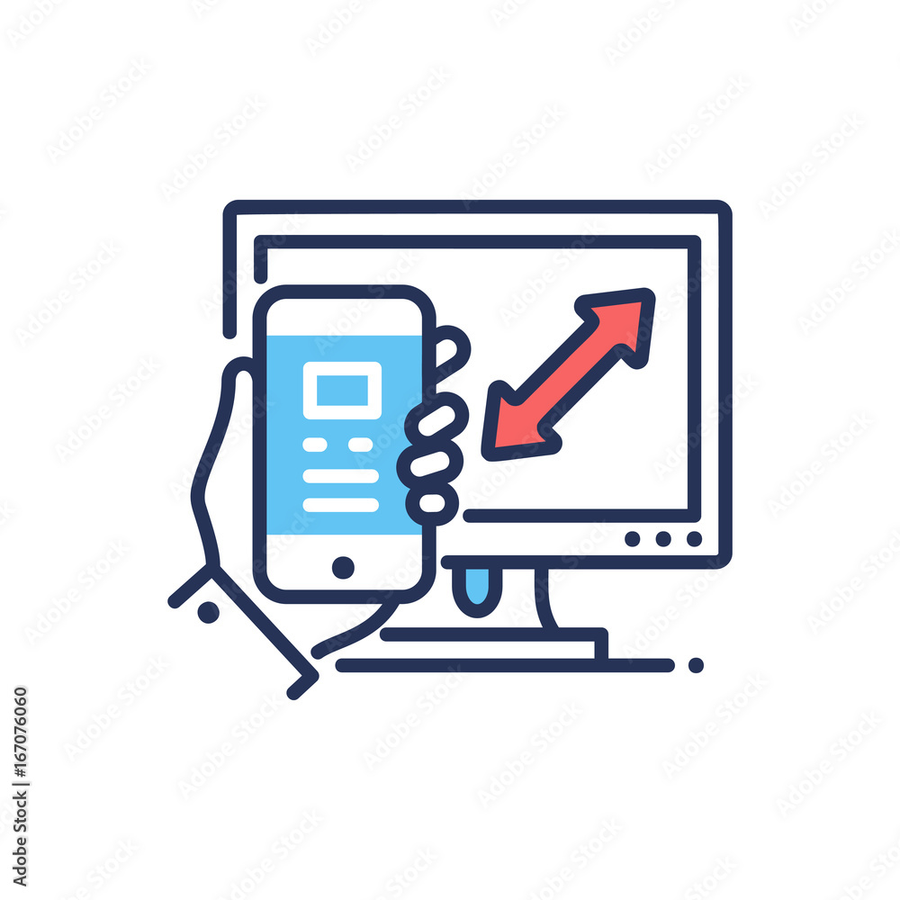 Poster responsive design - modern vector line design icon.
