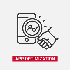 App Optimization - modern vector line design icon.