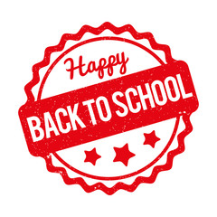 Back to School rubber stamp red on a white background.
