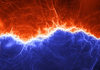 Fire and ice lightning, plasma power and energy background