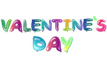 Colorful Balloons Flying for Valentine s day.