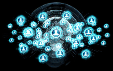 Social network interface 3D rendering