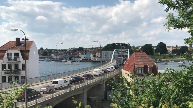 Ships sail under the chr x movable bridge