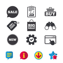 Sale speech bubble icon. Buy cart symbol.