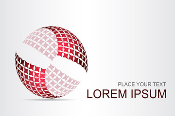 Logo stylized spherical surface with abstract shapes