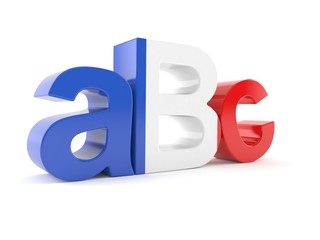 ABC letters in french flag