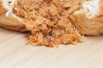 dried shredded pork bun with apple pomegranate juice