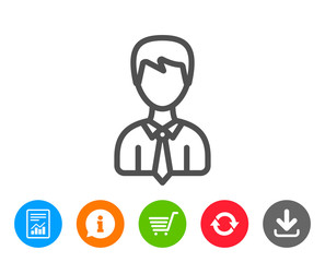 Male User line icon. Male Profile sign.